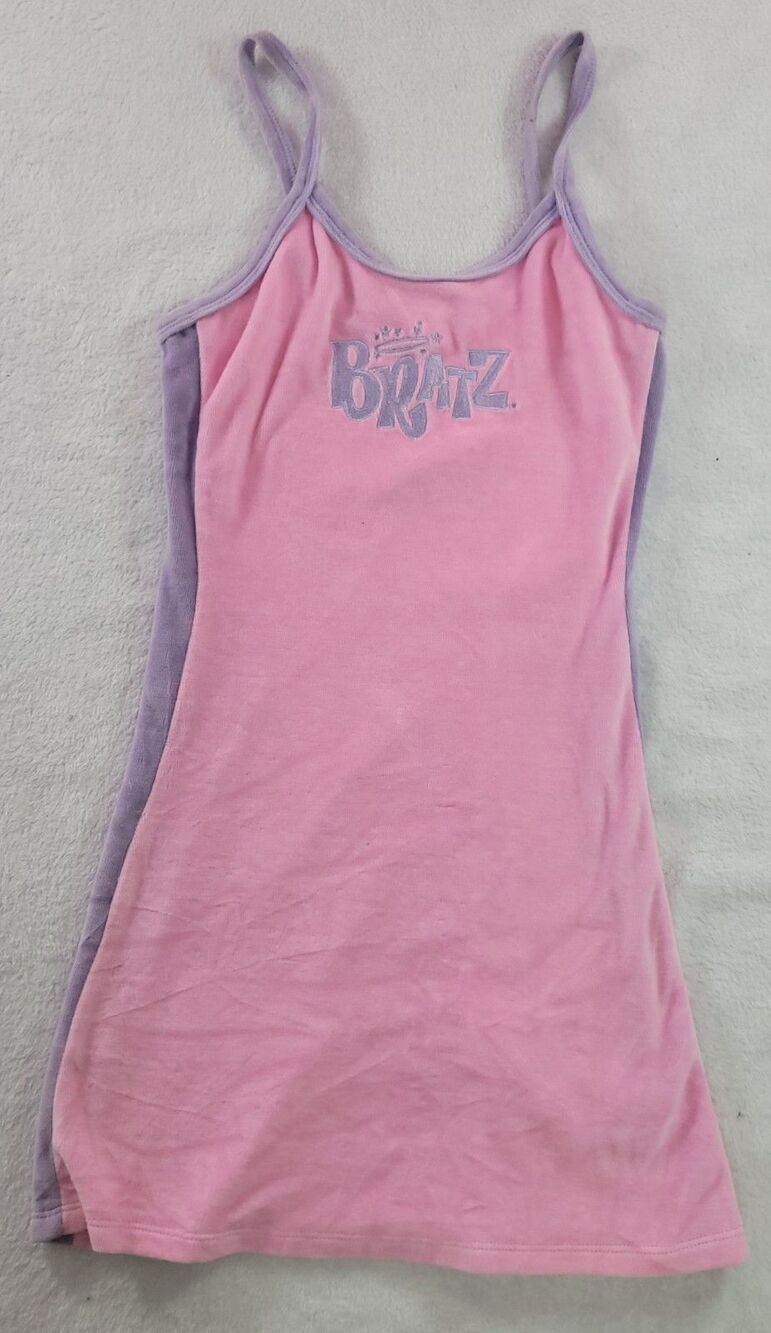 Dolls Kill x Bratz Y2K Pink Purple Velour Mini Slip Dress Size Small Cami